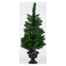 Urbn-Living Urbnliving 3 Pcs Christmas Decoration Set 2 Christmas Trees Green 1 Wreath With Led Light Up Bulb - thumbnail 5