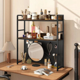 Multipurpose 2 Tier Desk Hutch With Pegboard - thumbnail 5