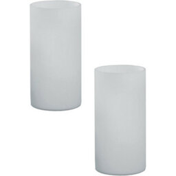Elegant 2 Pack White Opal Glass Table Lamps With E14 Switch