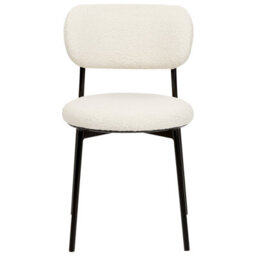 Wyld And Coco Off-White Boucle Dining Chairs Set Of 2, Armless With Iron Legs - thumbnail 6