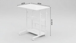 Height Adjustable Laptop Desk With Storage Movable Bookshelf Sofa Side Table 60X40X60 To 90Cm - thumbnail 2