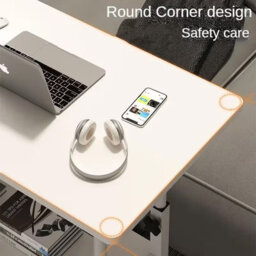 Height Adjustable Laptop Desk With Storage Movable Bookshelf Sofa Side Table 60X40X60 To 90Cm - thumbnail 4