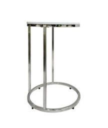 Aspect Furniture Paloma Round Side/end Table, Glossy White Tops And Chrome Base - thumbnail 2