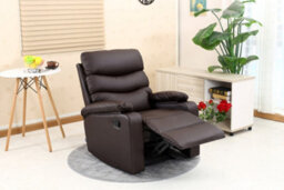 More4Homes Ashby Leather Recliner Armchair Sofa Home Lounge Chair Reclining Brown