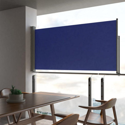 Berkfield Patio Retractable Side Awning 120X300 Cm Blue - image 1