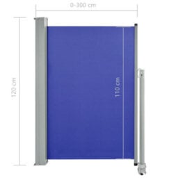 Berkfield Patio Retractable Side Awning 120X300 Cm Blue - thumbnail 8