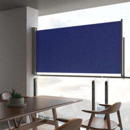 Berkfield Patio Retractable Side Awning 120X300 Cm Blue - thumbnail 1