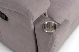 2 Seater Manual Recliner Sofa In Light Grey Chenille Fabric - thumbnail 6