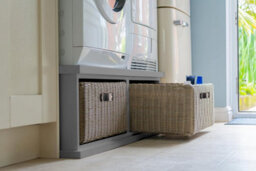 Statement Furniture Tetbury Double Washing Machine And Dryer Stand - Dove Grey - thumbnail 2