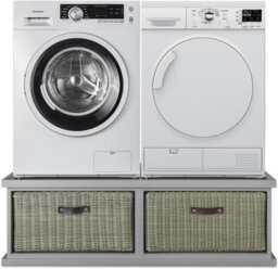Statement Furniture Tetbury Double Washing Machine And Dryer Stand - Dove Grey - thumbnail 8