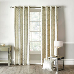 Curtina Darla Ivory Velvet Pair Of Eyelet Curtains - thumbnail 2