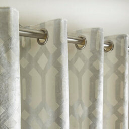 Curtina Darla Ivory Velvet Pair Of Eyelet Curtains - thumbnail 3