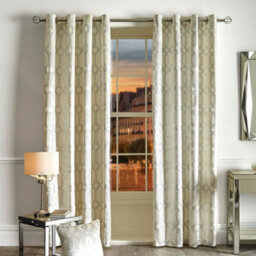 Curtina Darla Ivory Velvet Pair Of Eyelet Curtains - thumbnail 1