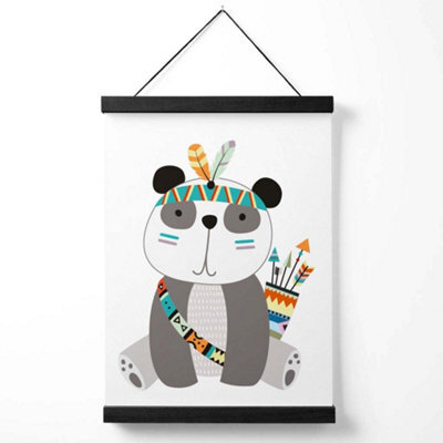 Artze Wall Art Panda Tribal Animal Art Print With Black Frame Size: A4 - image 1
