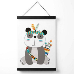 Artze Wall Art Panda Tribal Animal Art Print With Black Frame Size: A4 - thumbnail 1