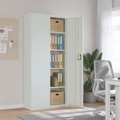 Berkfield File Cabinet Light Grey 90X40X200 Cm Steel - image 1