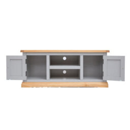 Cabinet Bits Bomporto Light Grey 2 Door Tv Cabinet Chrome Knob - thumbnail 4