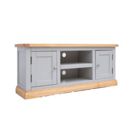 Cabinet Bits Bomporto Light Grey 2 Door Tv Cabinet Chrome Knob - thumbnail 2