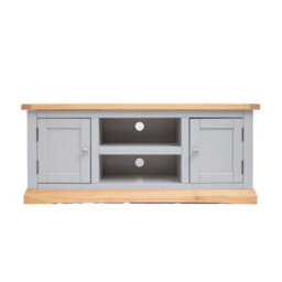 Cabinet Bits Bomporto Light Grey 2 Door Tv Cabinet Chrome Knob - thumbnail 1