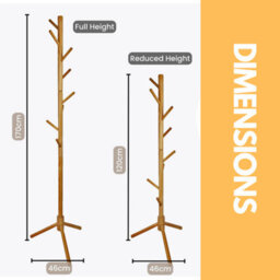 Pirlo Plush Wooden Adjustable Coat Stand With 8 Hooks Brown - thumbnail 6