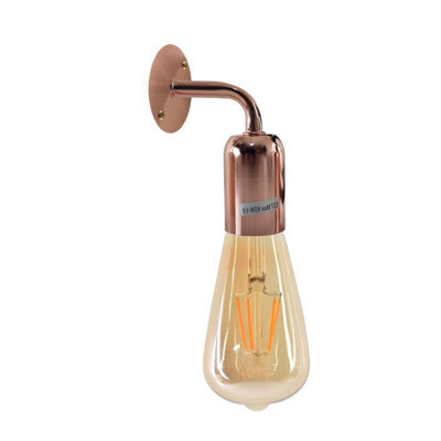 Ledsone Rose Gold Metal Wall Light E27 Industrial Lamp For Restaurant Bar Hallway With Bulb - image 1