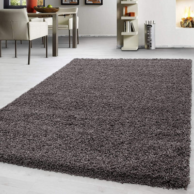 Prime Plus Extra Thick Heavy 5Cm Pile Soft Shaggy Rugs Modern Area Rugs Bedroom Hall Rugs (Taupe, 60 X 110Cm) - image 1