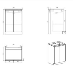 Plum&clay Rigel Metallic Brown Floor Standing Bathroom Vanity Unit With White Worktop (W)600mm (H)850mm - thumbnail 7