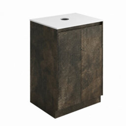 Plum&clay Rigel Metallic Brown Floor Standing Bathroom Vanity Unit With White Worktop (W)600mm (H)850mm - thumbnail 2