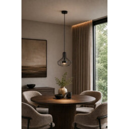 Luminosa Lighting Luminosa Axia Wire Frame Pendant Ceiling Light Black 1X Gx53 - thumbnail 2