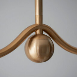 Loops Stylish Brushed Aged Brass Ceiling Pendant Light With Shell Bay Blue Shades - thumbnail 6