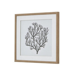 Hill Interiors Atol Coral Art Mounted In Beaded Frame - Glass - L2 X W40 X H40 Cm - Brown - thumbnail 2