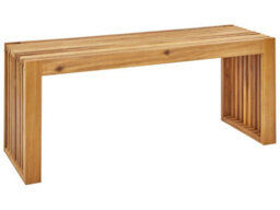 Wyld And Coco Acacia Living 2-Seater Garden Dining Bench - Modern Rustic Brown, W105 X D35 X H43Cm - thumbnail 3