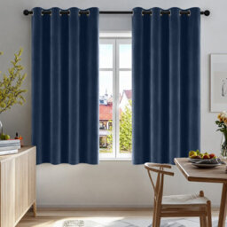Aspire Homeware Navy Blackout Velvet Curtain Thermal Insulated Eyelet Window Curtain Pair (W)117Cm X (D)137 - thumbnail 7