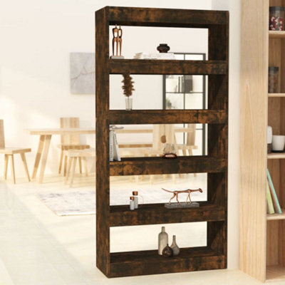 Berkfield Book Cabinet/room Divider Smoked Oak 80X30X166 Cm Engineered Wood - image 1