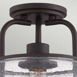 Luminosa Lighting Elstead Trilogy 1 Light Small Semi Flush Ceiling Light Old Bronze, E27 - thumbnail 2