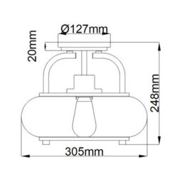 Luminosa Lighting Elstead Trilogy 1 Light Small Semi Flush Ceiling Light Old Bronze, E27 - thumbnail 5