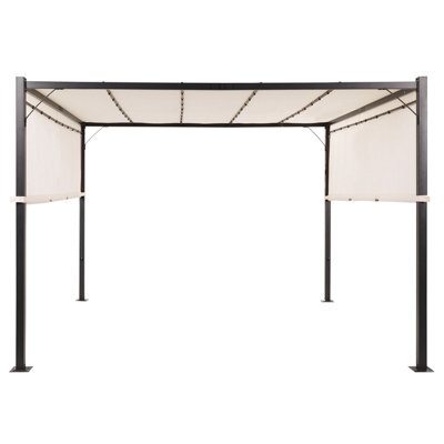 Beliani Gazebo Led Parga Metal 310 Cm 310 Cm Beige - image 1