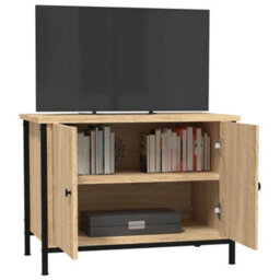 Walplus Tv Cabinet With Doors Sonoma Oak 60X35X45 Cm Engineered Wood - thumbnail 4