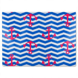 Benjamin Tate Design Anchors On Zig Zag Stripes Glass Chopping Boarddesigner Style