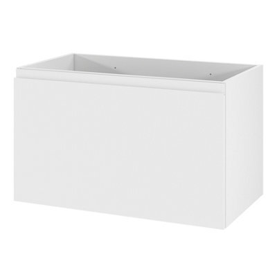 GoodHome Levanna Matt White Single Wall-Mounted Bathroom Cabinet (H) 480mm (W) 800mm - image 1