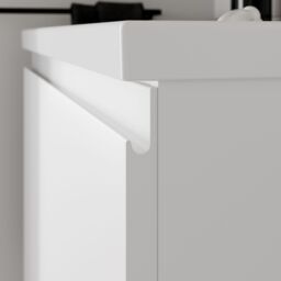 GoodHome Levanna Matt White Single Wall-Mounted Bathroom Cabinet (H) 480mm (W) 800mm - thumbnail 3