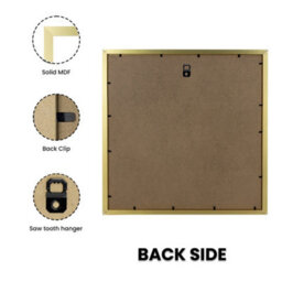 "AK Frames Sleek 14X14"" Gold Thin Modern Picture Frame - Slim And Design For Posters, Prints And Photos - Elegant Wall Frame Decor" - thumbnail 2