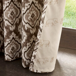 Pineapple Elephant Suri Geo 66X54 Inch Lined Eyelet Curtains Two Panels Natural - thumbnail 4