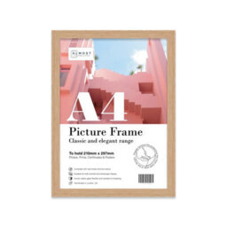A4 Oak Picture Frame Fits A4 (21 X 29.7Cm - 8.3 X 11.7In) Poster, Photo, Artwork, Or Print. - thumbnail 1