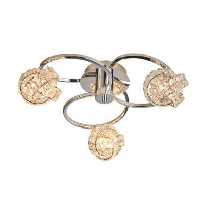 Luminosa Lighting Luminosa Talia 3 Light Semi Flush Chrome, Crystal (K5) Glass, G9