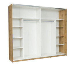 Arte Spacious Oak Wotan & White Gloss Sliding Door Wardrobe 250Cm - Ultimate All-In-One Storage For Shared Bedrooms - thumbnail 2