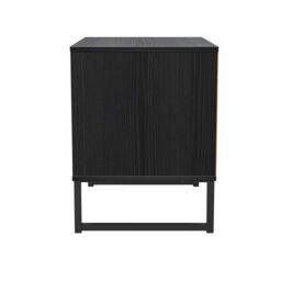 Ancona Matt Black Ash 2 Drawer Non-Extendable Bedside Table (H)515mm (W)575mm (D)395mm - thumbnail 4