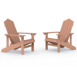 Berkfield Garden Adirondack Chairs 2 Pcs Hdpe Brown - thumbnail 2
