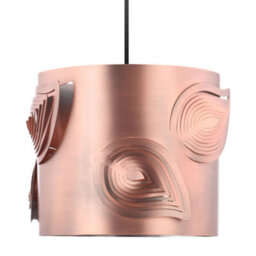 Happy Homewares Antique Copper Metal Easy Fit Pendant Lamp Shade With Laser Cut Leaves - thumbnail 3