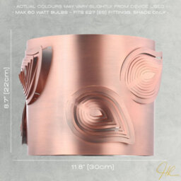 Happy Homewares Antique Copper Metal Easy Fit Pendant Lamp Shade With Laser Cut Leaves - thumbnail 7